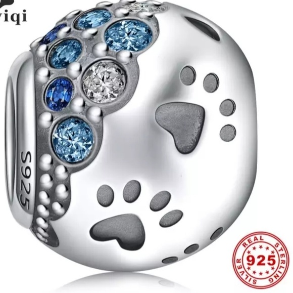 Jewelry - Pave paw print with crystals charm.